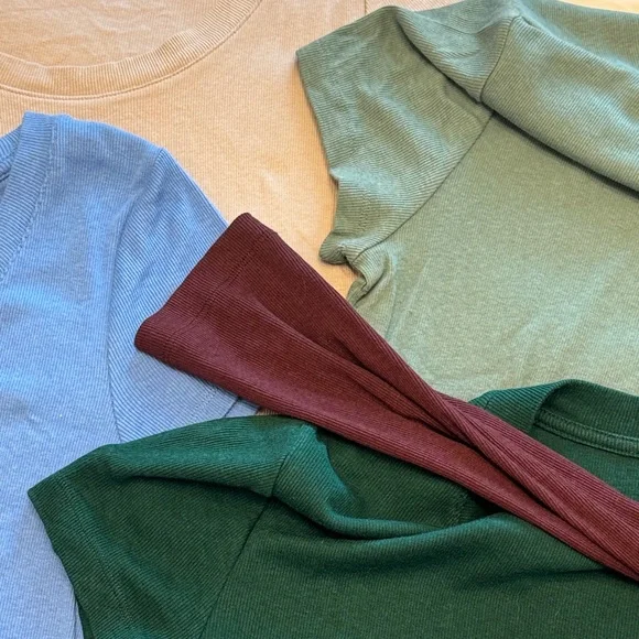 Lot A New Day ribbed tops short long sleeve Women's Assorted Color Tops Set - Picture 5 of 10